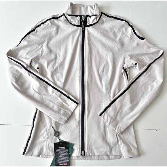 Chervo Performance Jacket Women 6 White Gray Stretch Wind Rain Resistant Golf